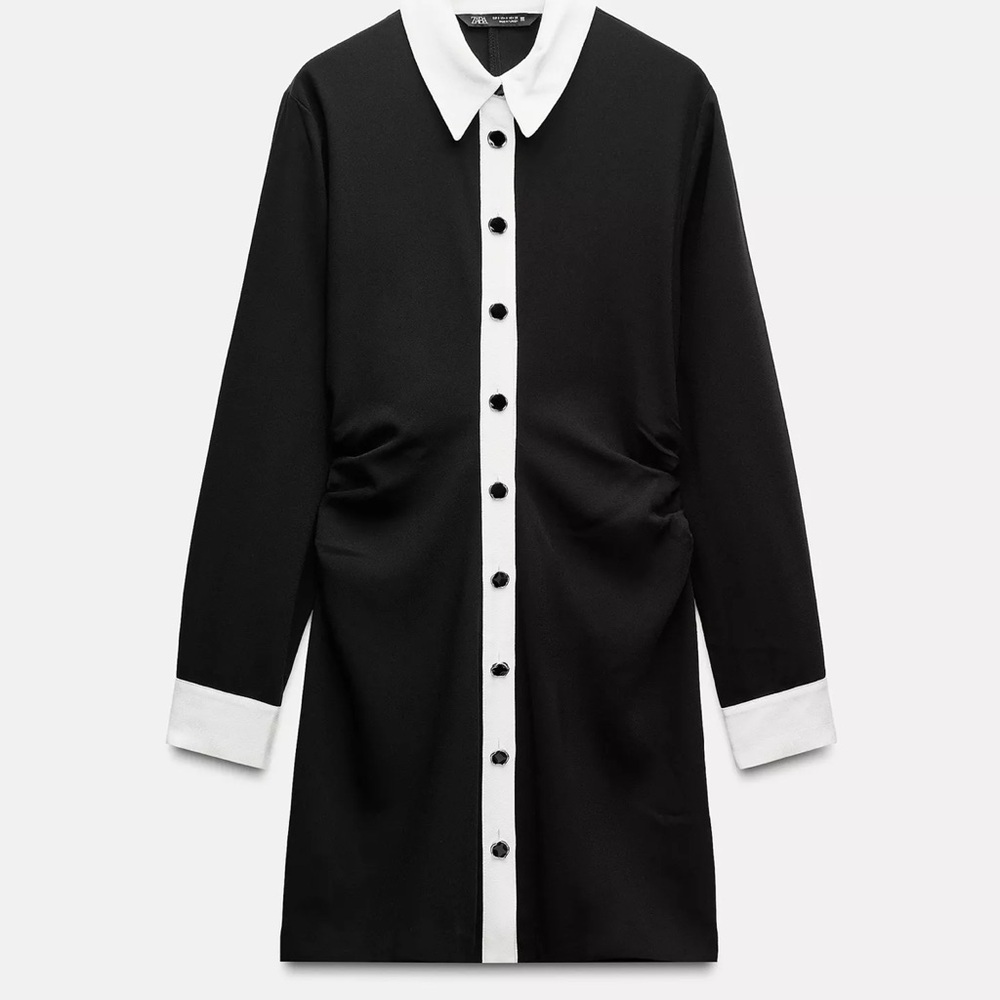 Zara Black and White Midi Dress